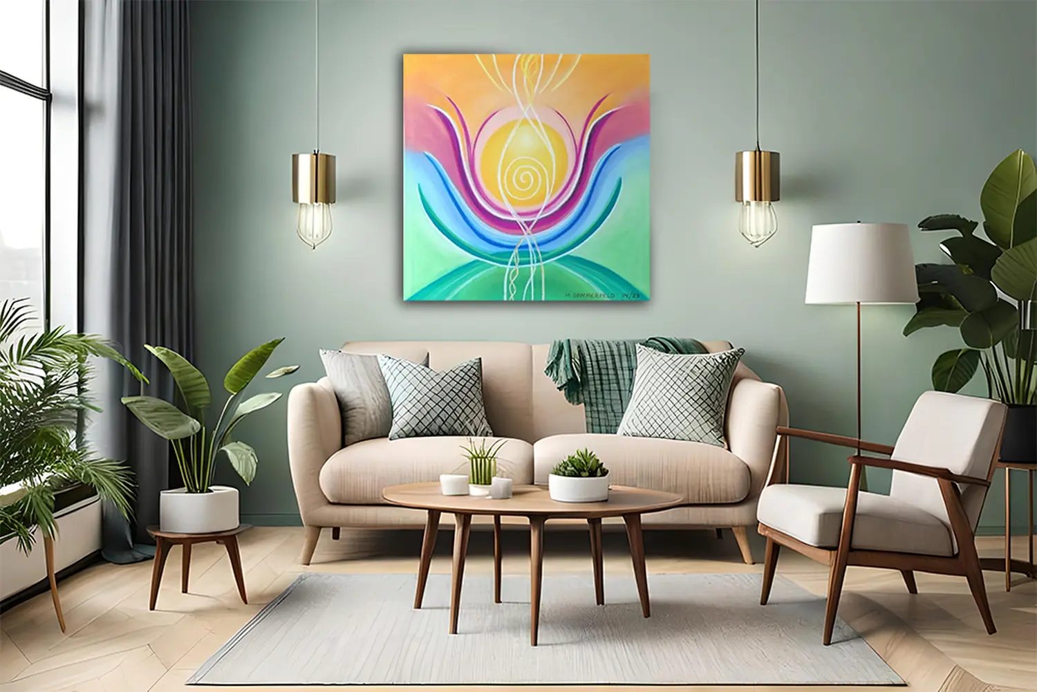 Michaela Sommerfeld, Energie-Chakra-Gemälde an der Wand