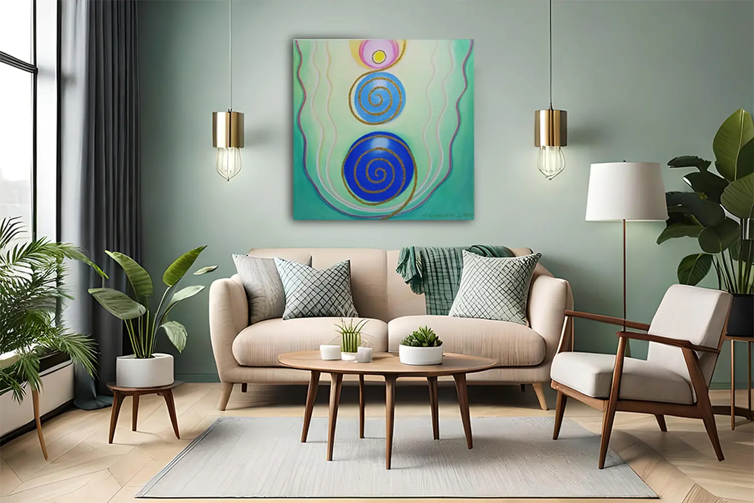 Michaela Sommerfeld, Energie-Chakra-Gemälde an der Wand
